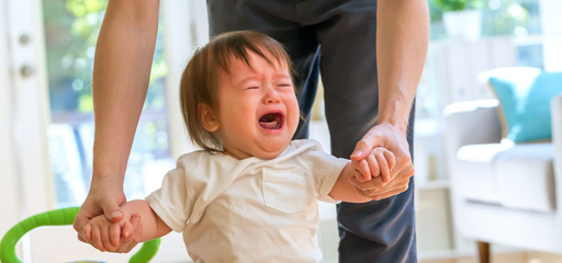 Young Toddler Boy Crying and Having a Temper Tantrum in the room